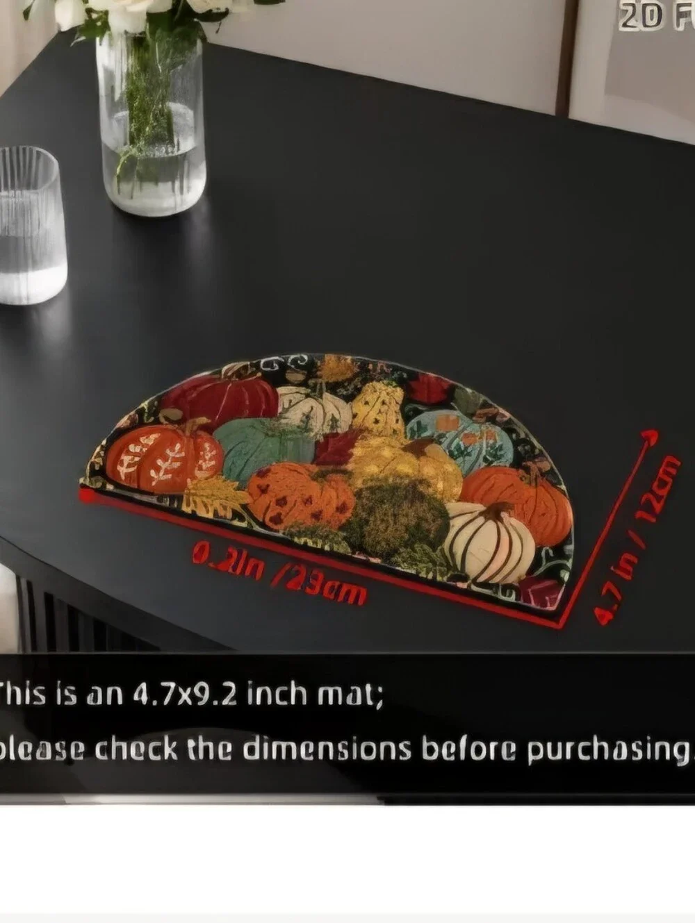 New Autumn Pumpkin Half-Round Decorative Mat - 1626-299
